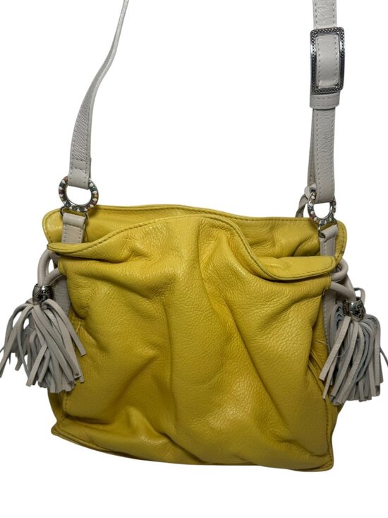 Brighton Handbags - Brighton Etta Yellow Soft‎ Leather Tassel Cross Body Handbag $240